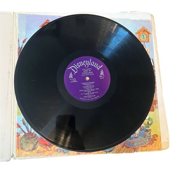 VINTAGE DISNEY PINOCCHIO VINYL RECORD LP 12” JIMINY CRICKET STORY & SONGS 1960’S - Picture 7 of 7